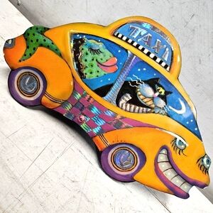 Vintage Taxi Cat Fish napkin holder eclectic home kitchen decor handmade